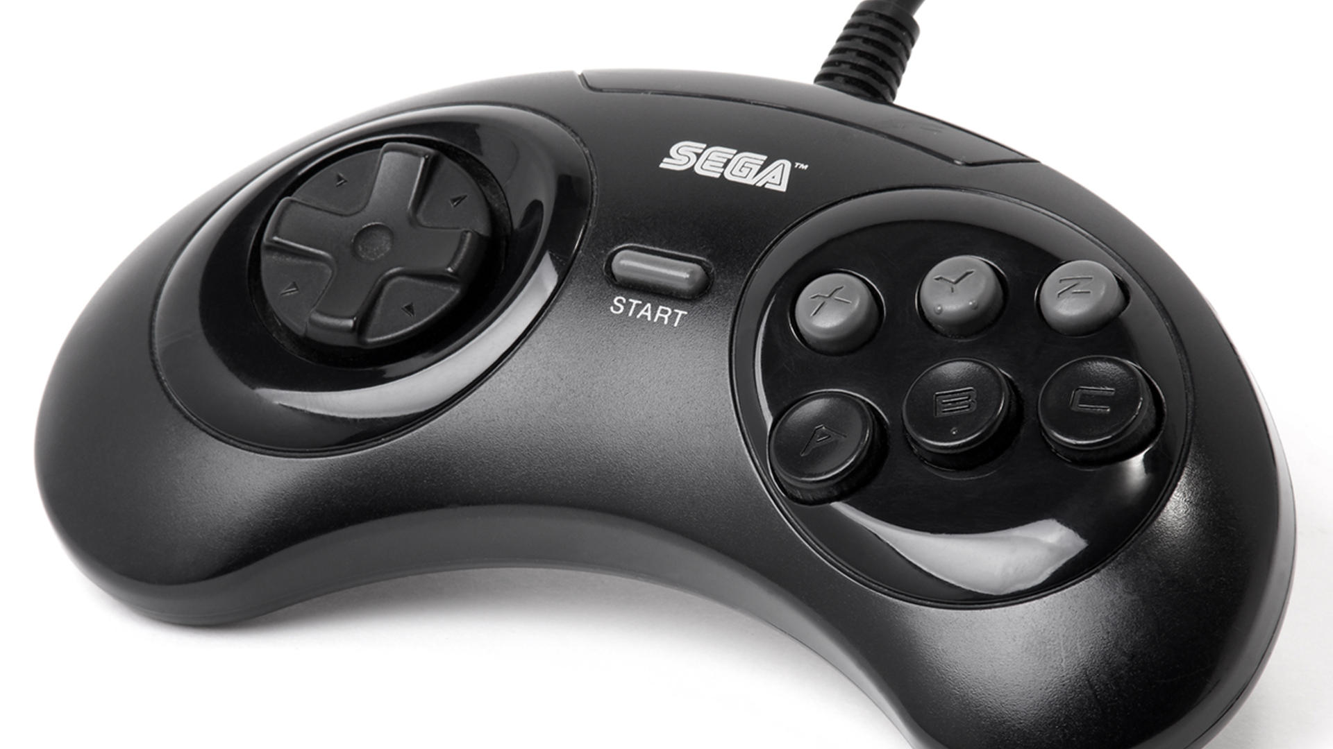 An original six-button SEGA Mega Drive controller